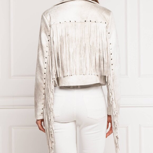 NWT Size 4 Desigual Ramones Westchester Fringe Jacket - Picture 11 of 16